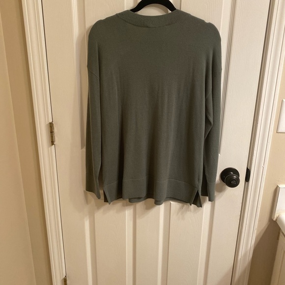 LOFT Sage Green V-Neck Sweater - Picture 6 of 6